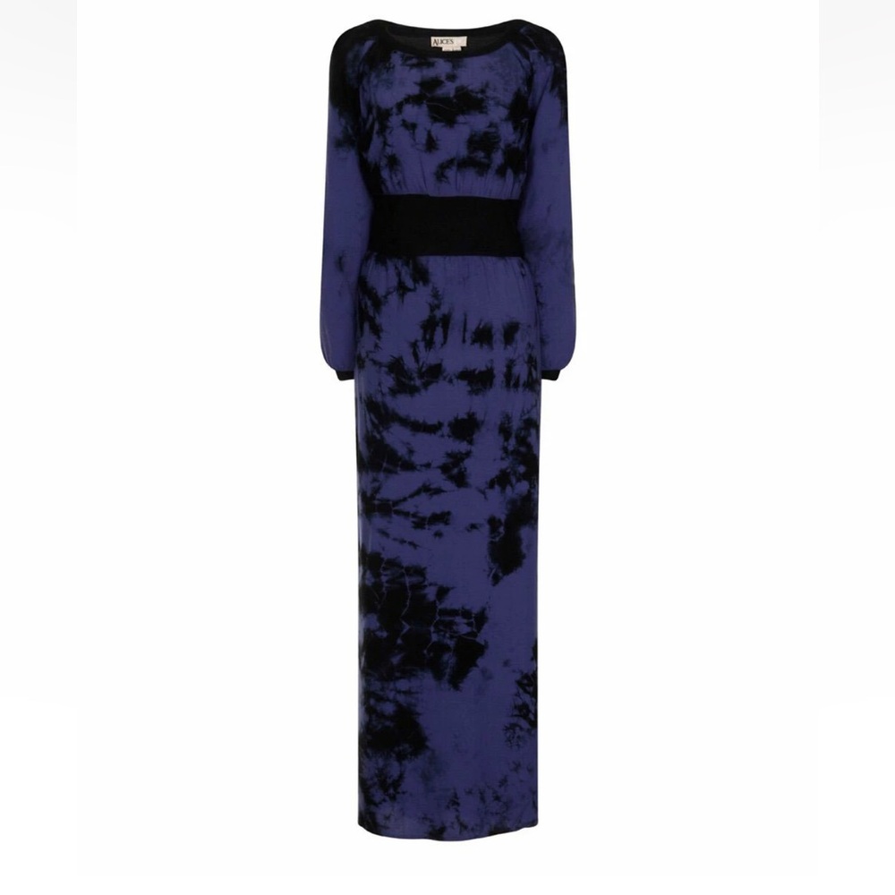 Alice’s Pig Bella Batik Long Sleeve Maxi Dress in Navy and Black
